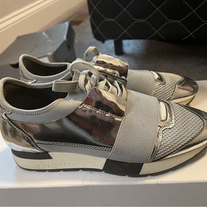 Balenciaga metallic trainer sneakers